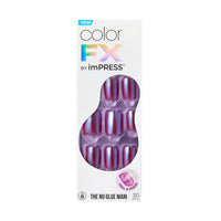 Thumbnail for KISS imPRESS No Glue Mani Press On Nails, Color FX, 'Infinity', Dark Purple, Short Size, Squoval Shape, Includes 30 Nails, Prep Pad, Instructions Sheet, 1 Manicure Stick, 1 Mini File