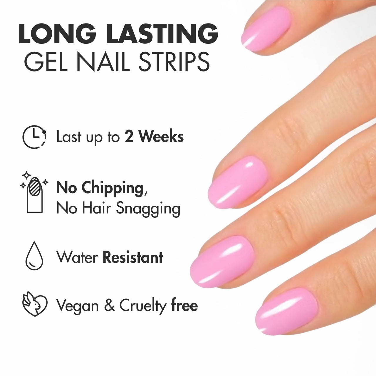 MOYOU LONDON Semi Cured Gel Nail Strips - 20 Pcs. Gel Nail Wraps for Salon-Quality Manicure - Works with Any UV Lamp - Easy to Apply, Trim, & Remove Nails Stickers