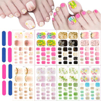 Thumbnail for 8 Sheets Color Flower Toe Nail Nail Wraps for Short Nails Rainbow Gel Nail Strips Self-Adhesive Star Toenail Decals Marble Designs Nail Polish Nail Nail Wraps Black Green Pink Brown Toe Nails Strips Manicure
