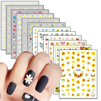 Thumbnail for Floral & Butterfly Nail Nail Nail Wraps – 20 Sheets, Colorful Flower & Butterfly Designs