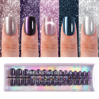 Thumbnail for 150Pcs Cat Eye Press on Nails Short Square, Plauva Soft Gel Fake Nails, Glossy Glitter Cat Eye Nail Tips for Women and Girls Stick On Nails in 15 Sizes