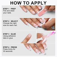 Thumbnail for Anyos 16 Sizes French Tip Short gel nail wraps – french short – CrazyGels