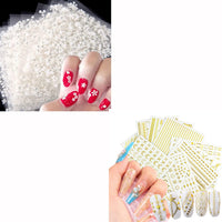 Thumbnail for 30 Sheets White Nail Nail Nail Wraps and 12 Sheets Gold Nail Nail Nail Wraps