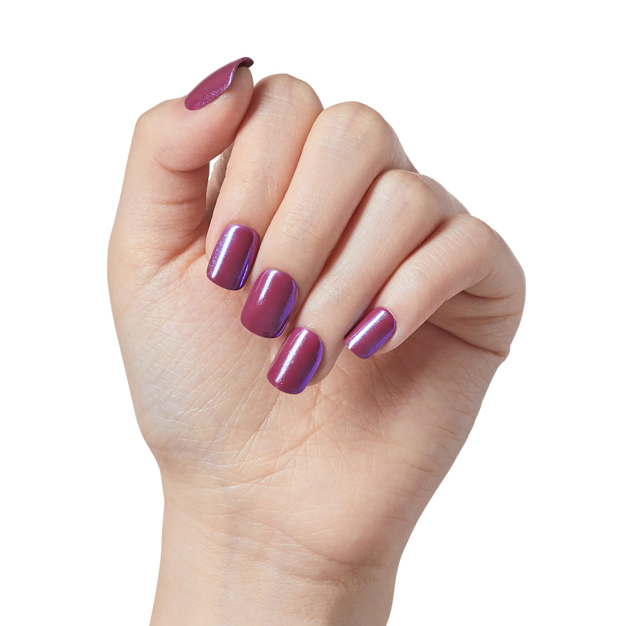 KISS imPRESS No Glue Mani Press On Nails, Color FX, 'Infinity', Dark Purple, Short Size, Squoval Shape, Includes 30 Nails, Prep Pad, Instructions Sheet, 1 Manicure Stick, 1 Mini File