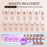 Thumbnail for Btartboxnails Xcoattips French Tip Nails, gel nail wraps – french long – CrazyGels