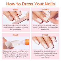Thumbnail for Modelones White Press on Nails, Short Square Fake Nails, Reusable Nail Kit with Nail Glue Adhesive Tabs Mini Nail File, Nails Press Ons 32Pcs16 Sizes, Women Girl Gift