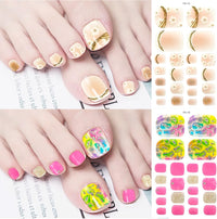 Thumbnail for 8 Sheets Color Flower Toe Nail Nail Wraps for Short Nails Rainbow Gel Nail Strips Self-Adhesive Star Toenail Decals Marble Designs Nail Polish Nail Nail Wraps Black Green Pink Brown Toe Nails Strips Manicure