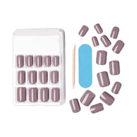 Thumbnail for KISS Gel Fantasy, Press On Nails, Nail glue included, 'Temporary Feels', Gray, Short Size, Squoval Shape, Includes 28 Nails, 2g Glue, 1 Manicure Stick, 1 Mini file