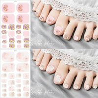 Thumbnail for KTAABTR 8 Sheets Toenail Nail Nail Wraps Self-Adhesive Nail Nail Wraps With Daisy Flowers Design - DIY Gel Polish Strips for Women Girls Toe Nail Decorations