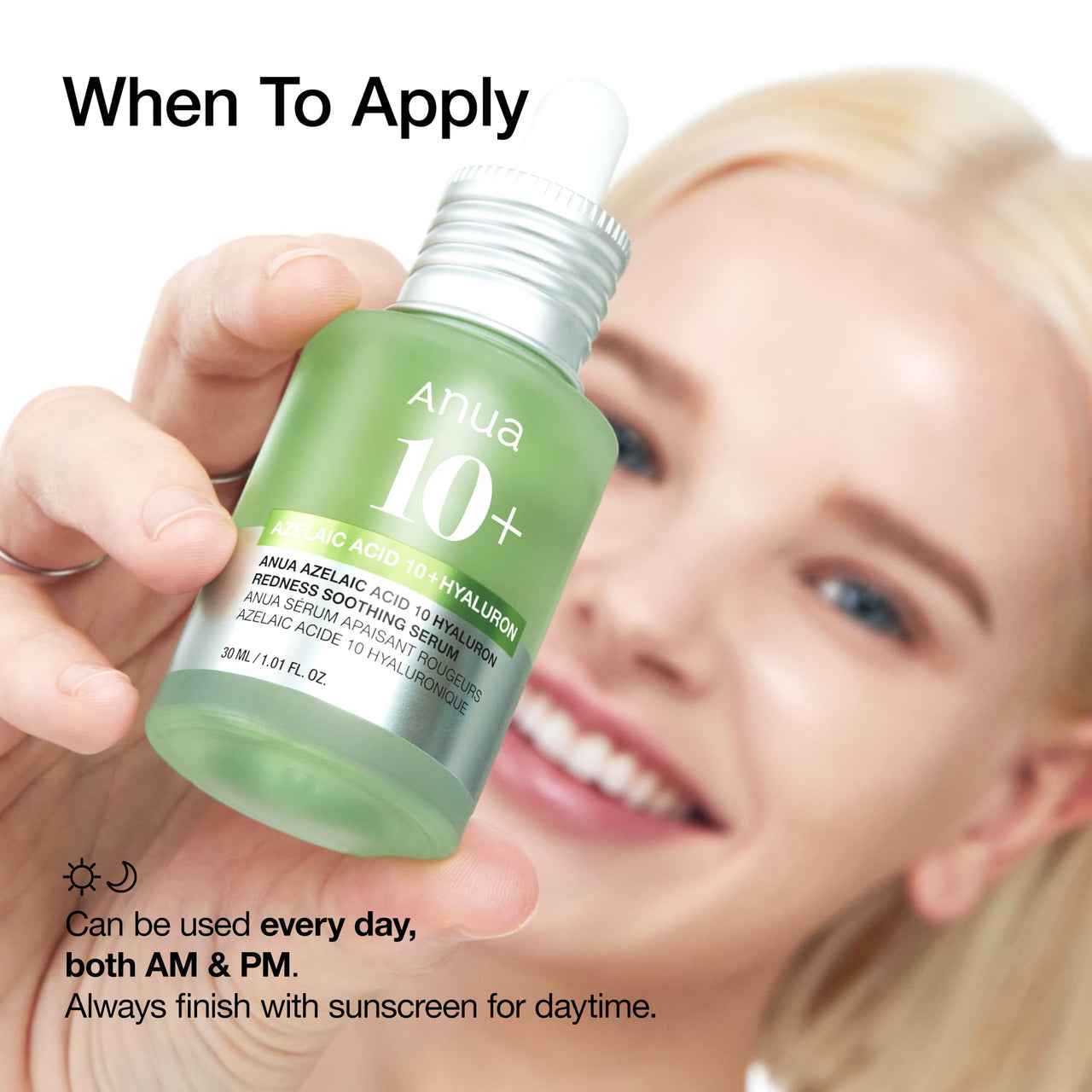 Anua Azelaic Acid 10 Hyaluron Redness Soothing Serum, Facial Serum for Sensitive skin, Hyaluronic Acid, Niacinamide, Spot Care, Natural Color, Vegan, Korean Skincare (30ml/ 1.01 fl oz.)