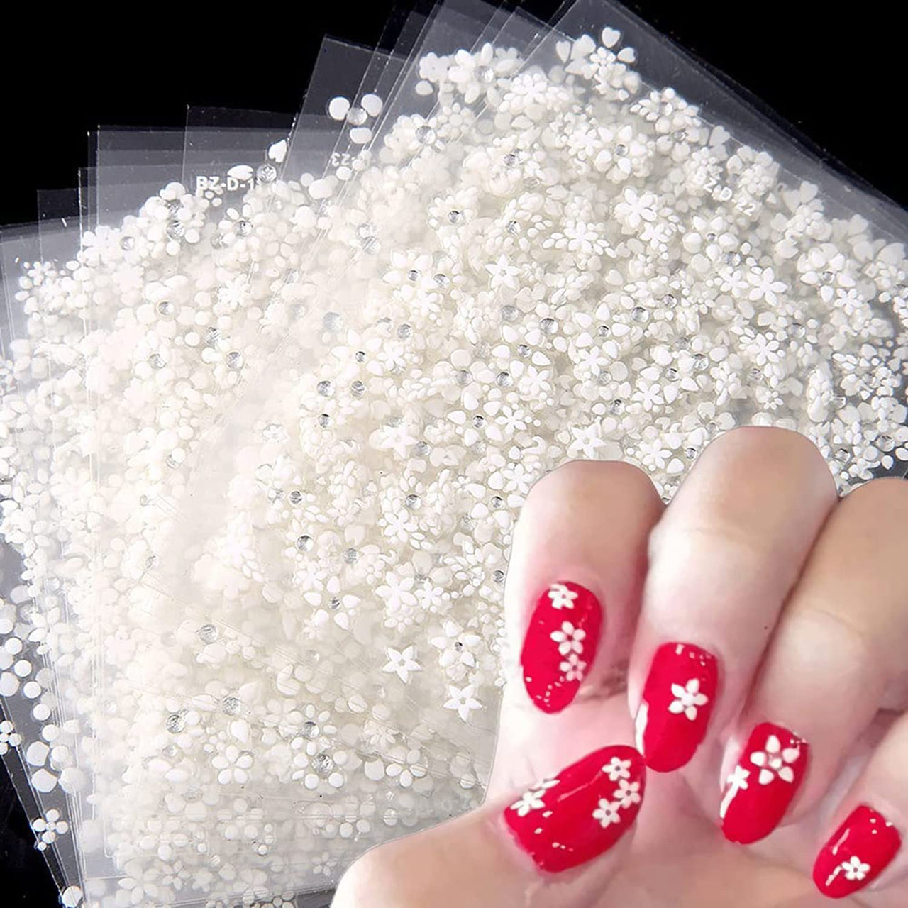 30 Sheets White Nail Nail Nail Wraps and 12 Sheets Gold Nail Nail Nail Wraps