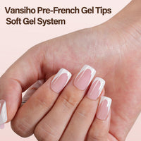 Thumbnail for Vansiho Deep French Gel Nail Tips, gel nail wraps – french long – CrazyGels