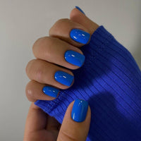 Thumbnail for Blue Press on Nails Short Square Fake Nails Glue on Short Square Nails Press ons, Soft Gel Acrylic Glue on Stick on Nail for Women Thick Reusable Solid Color 24pcs, Royal Blue