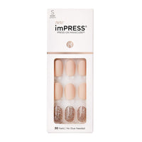 Thumbnail for KISS imPRESS No Glue Mani Press On Nails, Design, 'Evanesce', Beige, Short Size, Oval Shape, Includes 30 Nails, Prep Pad, Instructions Sheet, 1 Manicure Stick, 1 Mini File
