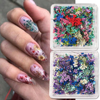 Thumbnail for 4Box 3D Dried Flowers Nail Art Nail Nail Wraps Colorful Dry Flower for Nails Kit - DIY Mini Mix Flower Petals Nail Nail Nail Wraps Natural Floral Dried Flower Decals for Nails Design Manicure Accessories Craft