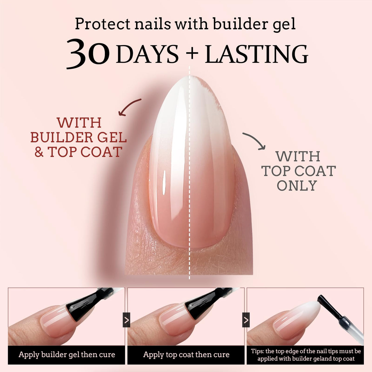 BTArtboxnails XCOATTIPS Ombre Nails - Extra Short Square Press on Nails, 150Pcs 15 Sizes Nude Square Nails Peach, Soft Gel Nails False Nail, Soak Off Acrylic Fake Nails Extensions