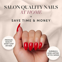 Thumbnail for Glamnetic Press On Nails - Fiery Red | Opaque Bright Red Short Almond Fake Nails, Reusable | 15 Sizes - 30 Nail Kit