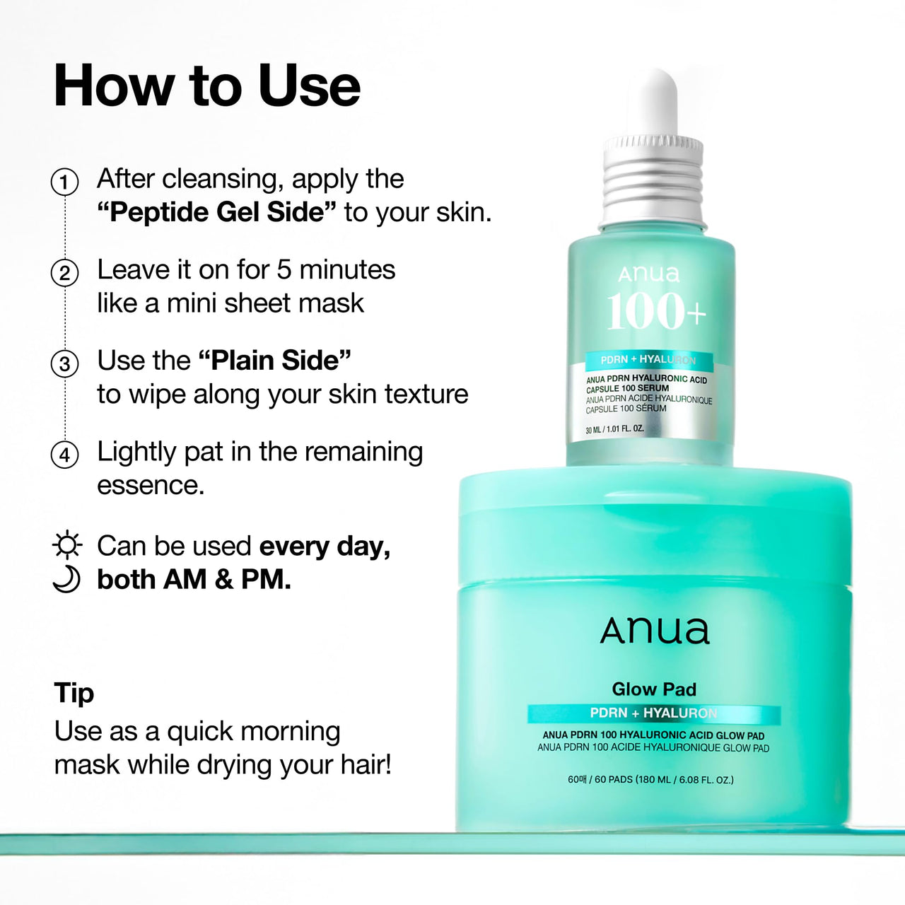 Anua PDRN Deep Hydrating Prep & Boost Duo,Youthful looking & Moisture Plumping Synergy, Salmon DNA, Hyaluronic Acid, Mini Sheet mask for Day & Night Routine, Korean skincare set