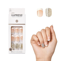 Thumbnail for KISS imPRESS Press-On Manicure, Nail Kit, PureFit Technology, Short Press-On Nails, 'Time Slip', Includes Prep Pad, Mini Nail File, Cuticle Stick, and 30 Fake Nails