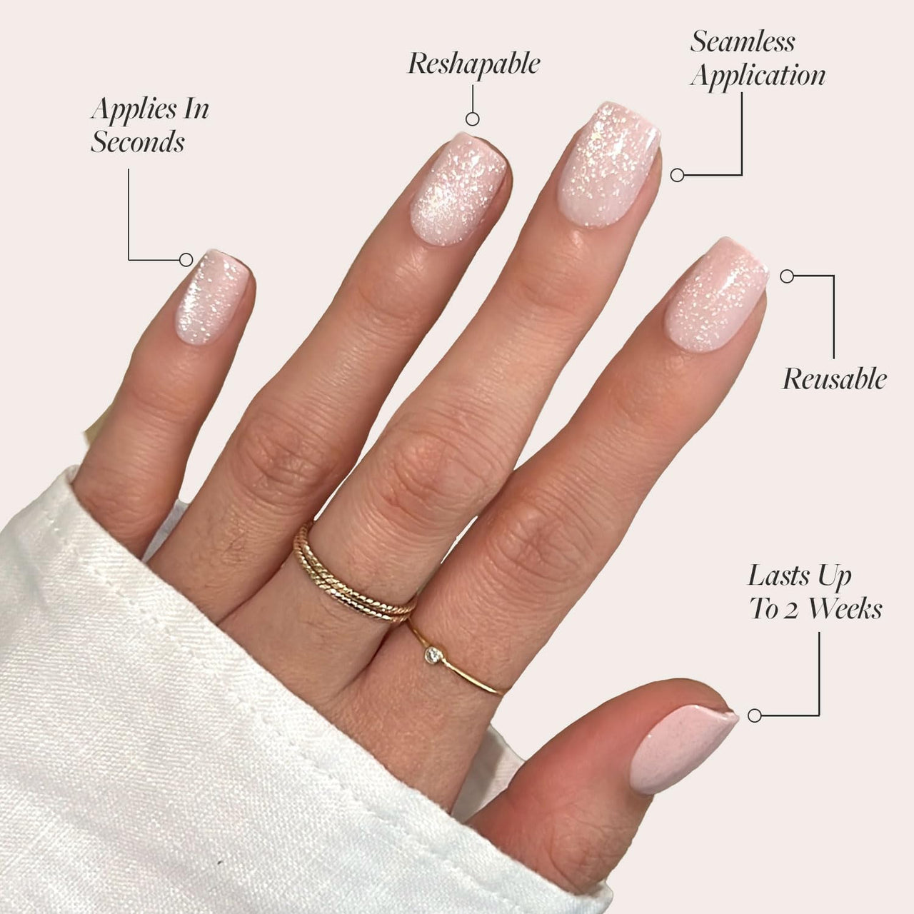 Glamnetic Press On Nails Pinky Promise gel nail wraps – pink long – CrazyGels