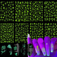 Thumbnail for 8 Sheets Luminous Nail Nail Nail Wraps and 8 Sheets Butterfly Nail Nail Nail Wraps