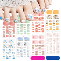 Thumbnail for KTAABTR 8 Sheets Toenail Nail Nail Wraps Self-Adhesive Nail Nail Wraps With Daisy Flowers Design - DIY Gel Polish Strips for Women Girls Toe Nail Decorations