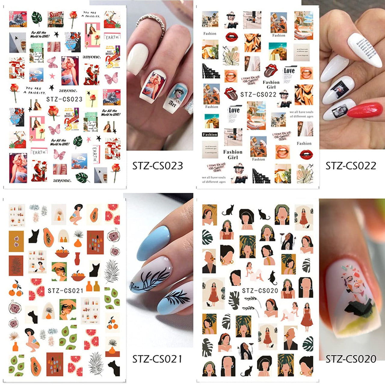 30 Sheets Gold Nail Nail Nail Wraps and 18 Sheets Colorful Nail Nail Nail Wraps