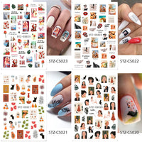 Thumbnail for 30 Sheets Gold Nail Nail Nail Wraps and 18 Sheets Colorful Nail Nail Nail Wraps