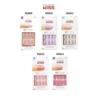 Thumbnail for KISS Gel Fantasy Press On Nails, Nail glue included, 'Ribbons', Pink, Short Size, Squoval Shape, Includes 28 Nails, 2g glue, 1 Manicure Stick, 1 Mini File