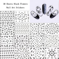 Thumbnail for 30 Sheets Black Nail Nail Nail Wraps and 24 Sheets Fluorescent Nail Nail Nail Wraps