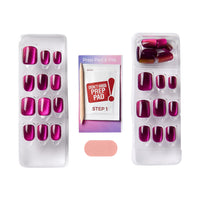 Thumbnail for KISS imPRESS No Glue Mani Press On Nails, Color FX, 'Levels', Dark Pink, Short Size, Squoval Shape, Includes 30 Nails, Prep Pad, Instructions Sheet, 1 Manicure Stick, 1 Mini File