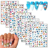 Thumbnail for 24 Sheets Flowers Nail Art Nail Nail Wraps with 8 Sheets Butterfly Nail Art Nail Nail Wraps