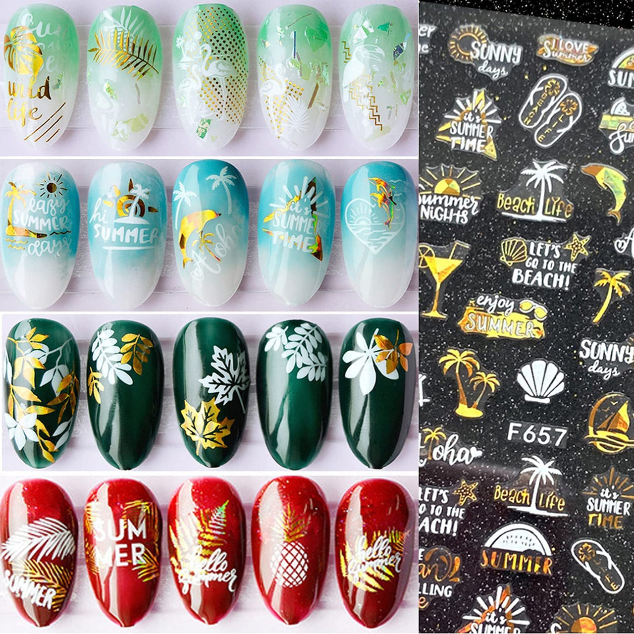 Floral & Butterfly Nail Nail Nail Wraps – 20 Sheets, Colorful Flower & Butterfly Designs