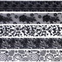 Thumbnail for XEAOHESY 10 Rolls Black White Flower Nail Foil Transfer Sticker Kit Lace Nail Foil Sheets Foil Nail Art Decals Flower Nail Foil Transfer Nail Nail Wraps Foil Nail Nail Wraps for Women Nail Art