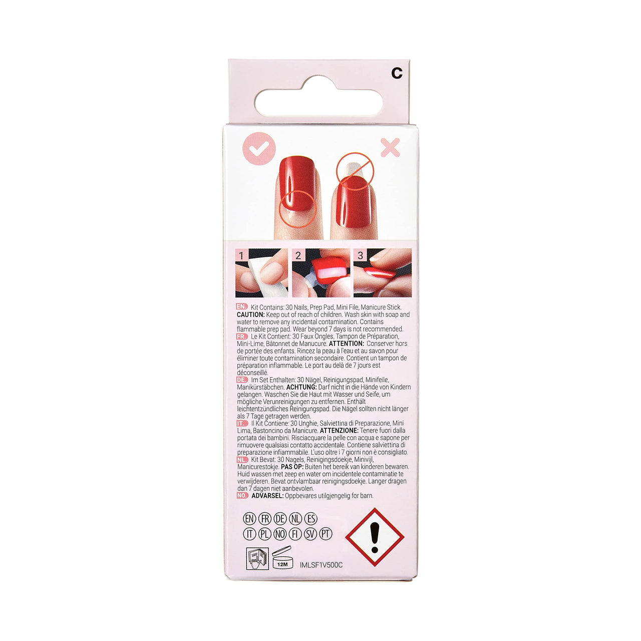 KISS LoveShackFancy x imPRESS Press-On Manicure Limited Edition, Style "Sunkissed Peach" Short Square Pink Press-On Nails, Includes Prep Pad, Mini Nail File, Cuticle Stick, & 30 Fake Nails
