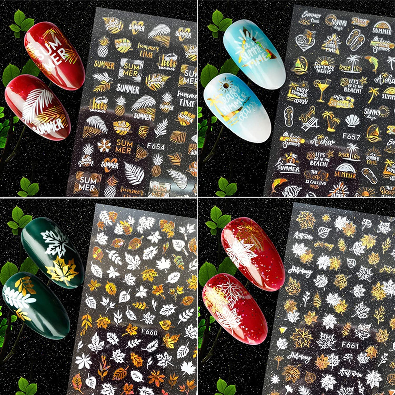 Floral & Butterfly Nail Nail Nail Wraps – 20 Sheets, Colorful Flower & Butterfly Designs