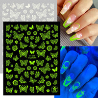 Thumbnail for 8 Sheets Luminous Nail Nail Nail Wraps and 8 Sheets Butterfly Nail Nail Nail Wraps