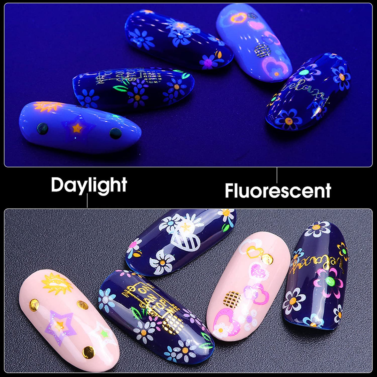 30 Sheets White Nail Nail Nail Wraps and 24 Sheets Fluorescent Nail Nail Nail Wraps