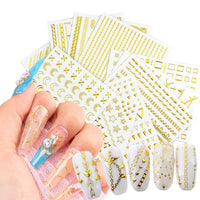 Thumbnail for 30 Sheets White Nail Nail Nail Wraps and 12 Sheets Gold Nail Nail Nail Wraps