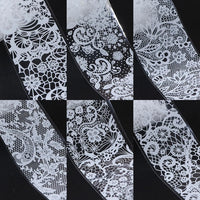 Thumbnail for XEAOHESY 20 Rolls Black White Lace Nail Art Foil Transfer Sticker Kit Flower Foil Transfers Decals Lace Flowers Nail Foil Transfer Nail Nail Wraps Sheets Nail Art Sticker Foil Nail Nail Wraps for Foil Nail Art