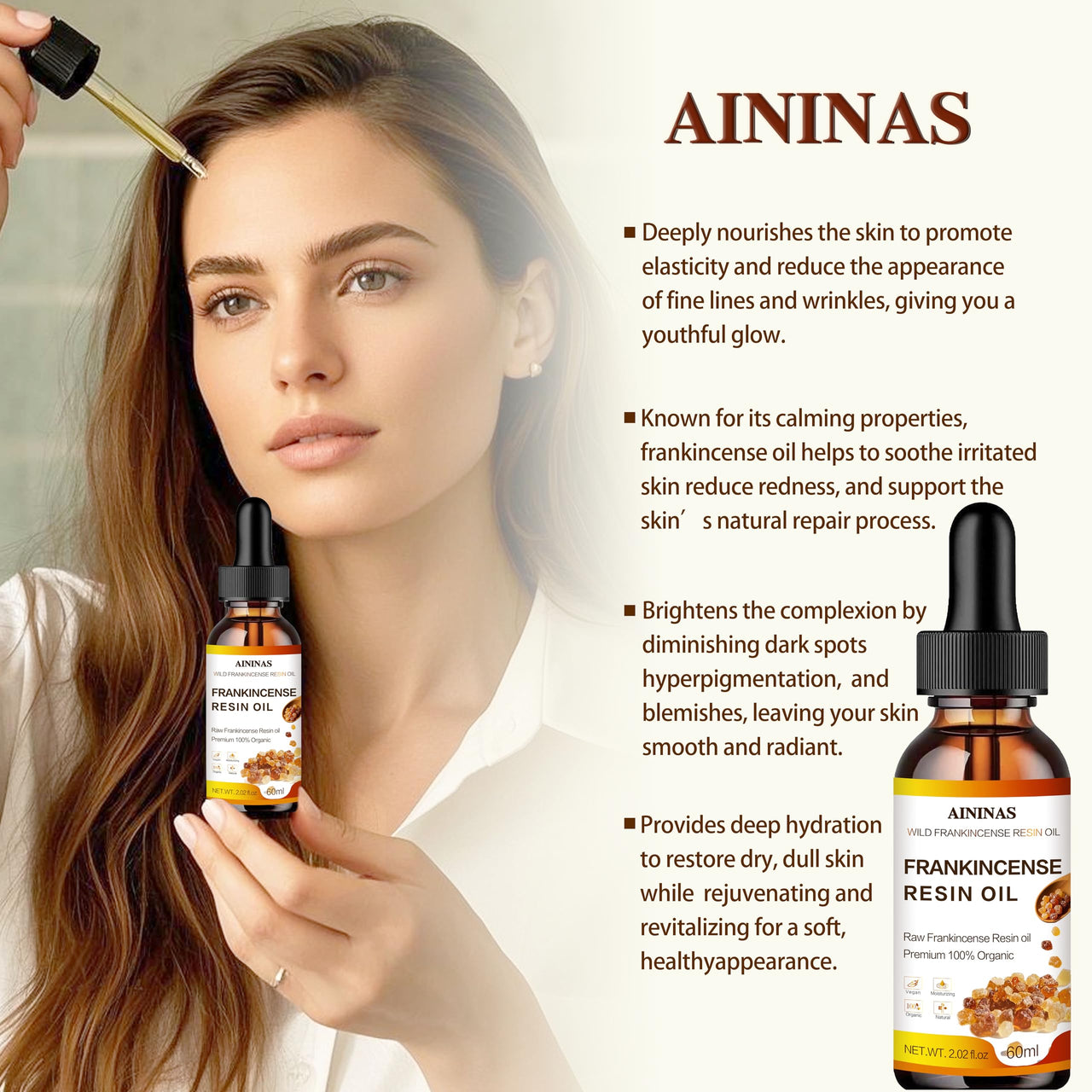 AININAS Organic Frankincense Resin Facial Oil