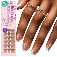 Thumbnail for Beetles French Tips Press On Nails: gel nail wraps – french long – CrazyGels