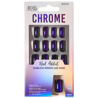 Thumbnail for Ardell Nail Addict Chrome Press on Nails Short Square Shape, Mystic, Nail Kit, 1-Pack