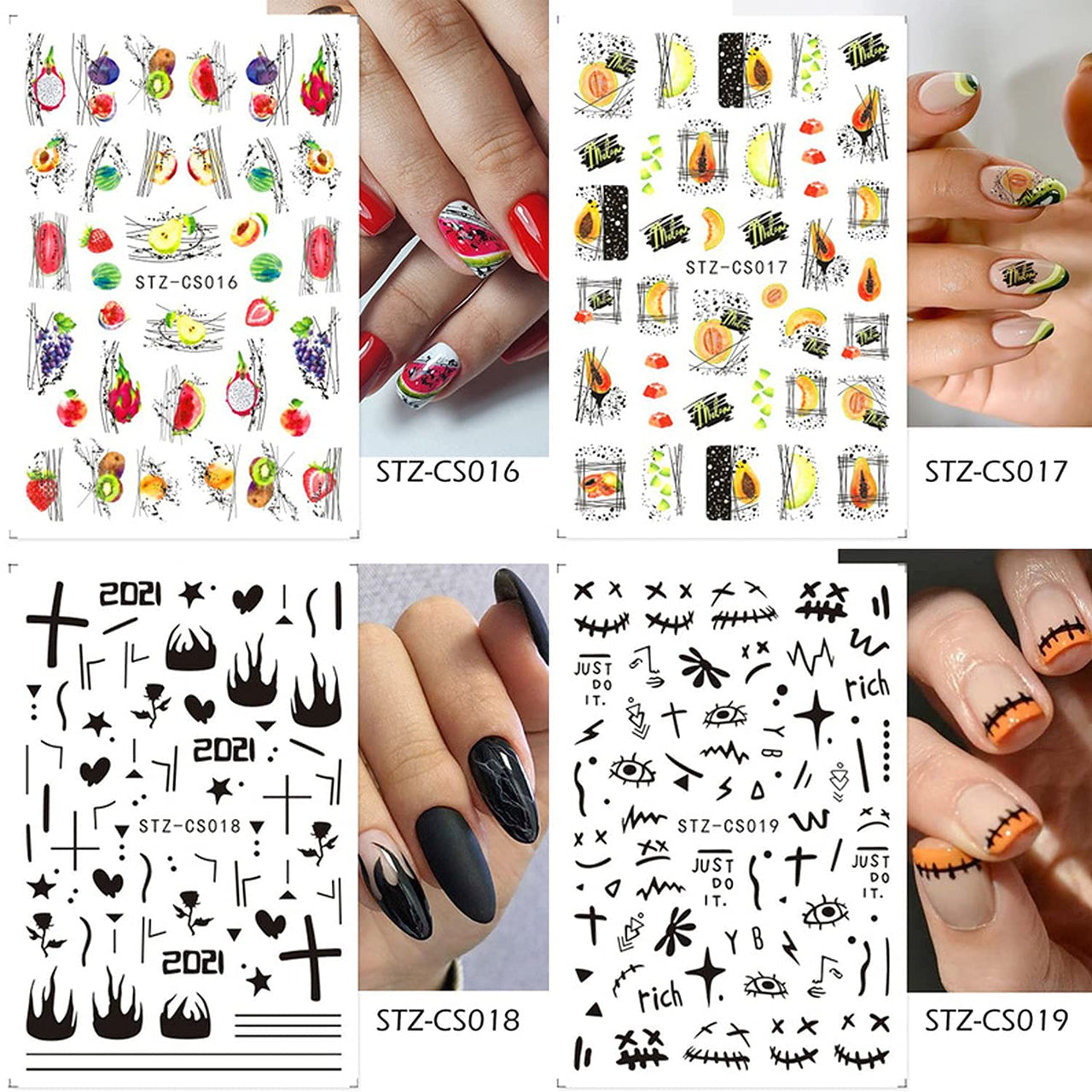 30 Sheets Gold Nail Nail Nail Wraps and 18 Sheets Colorful Nail Nail Nail Wraps