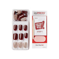 Thumbnail for KISS imPRESS No Glue Mani Press On Nails, Design, 'No Other', Red, Short Size, Squoval Shape, Includes 30 Nails, Prep Pad, Instructions Sheet, 1 Manicure Stick, 1 Mini File | Premium Nail Wraps