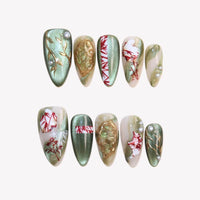 Thumbnail for Set of decorative nails with various patterns on a white background