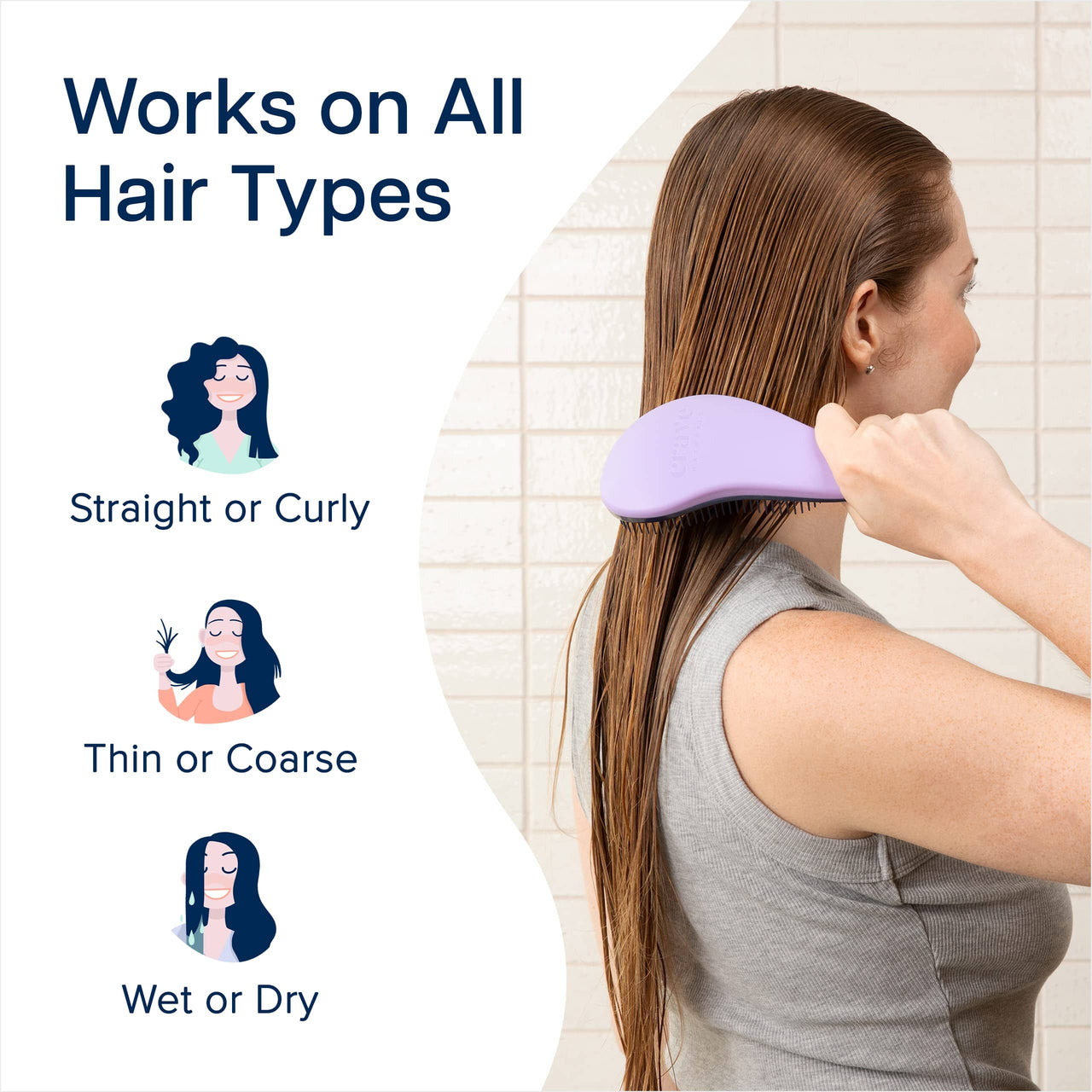 Crave Naturals Hair Care Purple Crave Naturals Glide Thru Detangling Brush