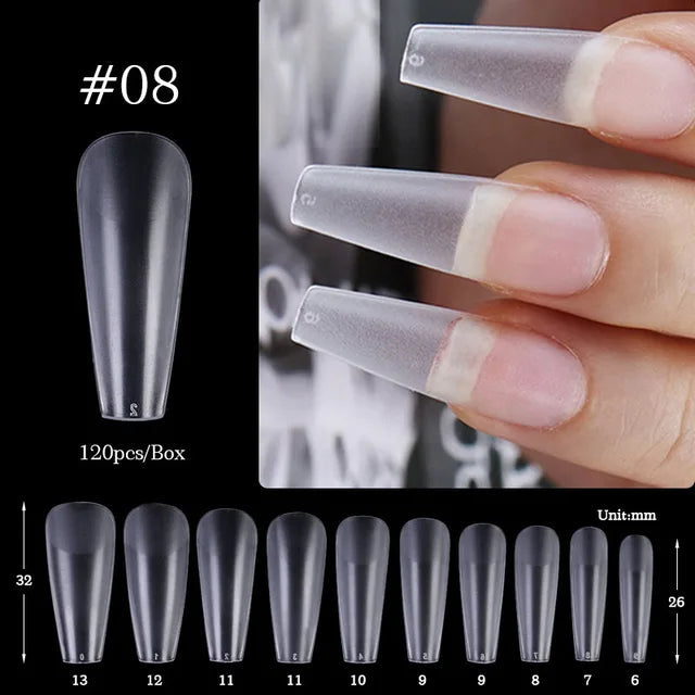 Crazy Gels Coffin A09 Nail Art Press on False Nails Fake Nails Coffin Gel Nails Extension System Full Cover Short Nail Soft Gel Tips Accessories Tool