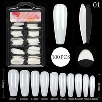 Thumbnail for Crazy Gels Coffin Nail Art Press on False Nails Fake Nails Coffin Gel Nails Extension System Full Cover Short Nail Soft Gel Tips Accessories Tool