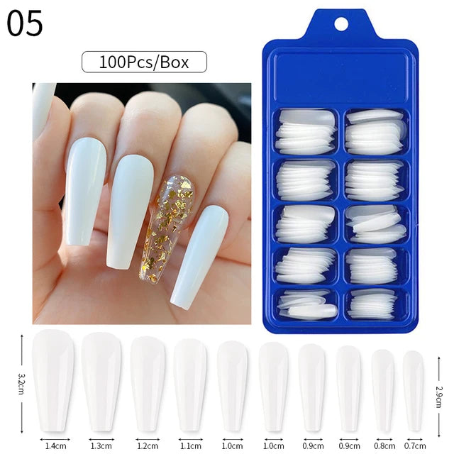 Crazy Gels Coffin Nude Nail Art Press on False Nails Fake Nails Coffin Gel Nails Extension System Full Cover Short Nail Soft Gel Tips Accessories Tool
